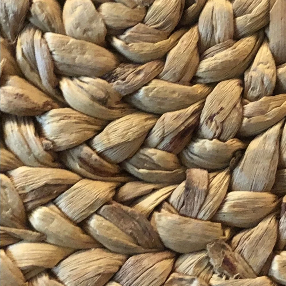 4 Wicker Water Hyacinth Placemats Round Natural Braided 15